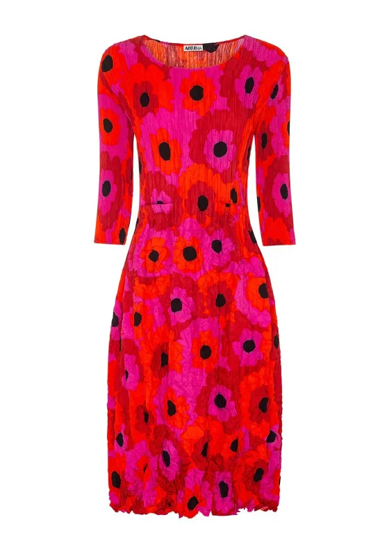 Alquema Smash Pocket Crinkle Print Midi Dress, Flower Spot