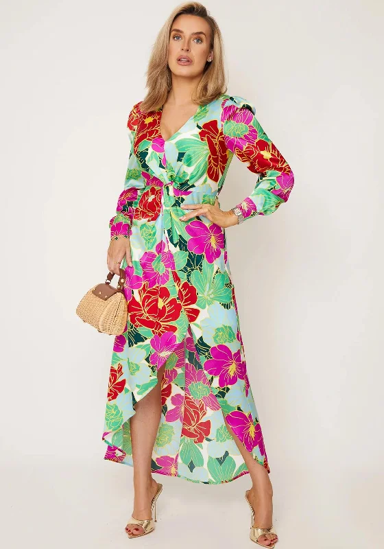 Girl In Mind Alexia Floral Print Maxi Dress, Green Multi