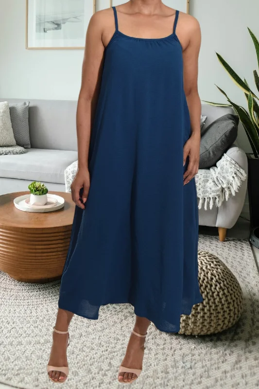 Ladies Navy Maxi Dress