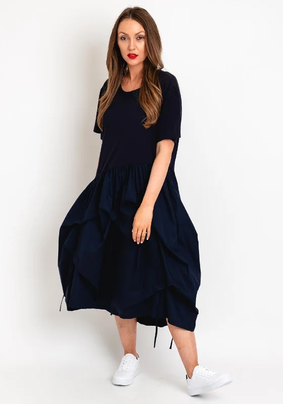 Natalia Collection One Size Taffeta Skirt Midi Dress, Navy