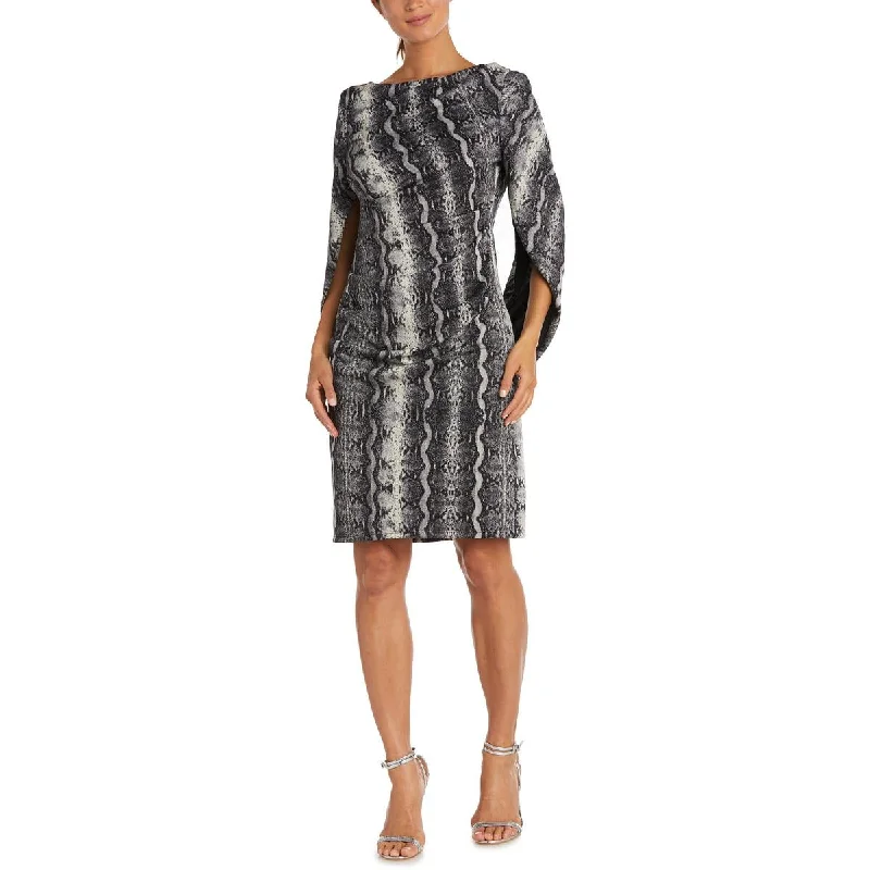 R&M Richards Womens Metallic Knee-Length Cocktail And Party Dress