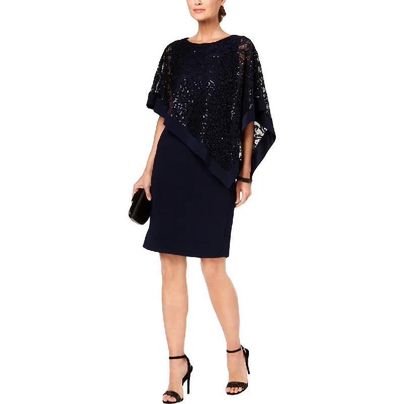 R&M Richards Womens Sequined Lace Party Dress