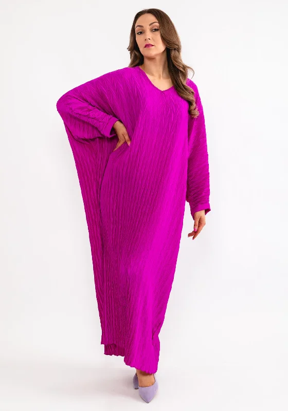 Seventy1 One Size Satin Tunic Maxi Dress, Fuchsia