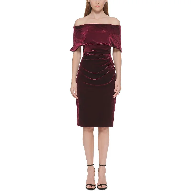 Vince Camuto Womens Velvet Mini Cocktail and Party Dress