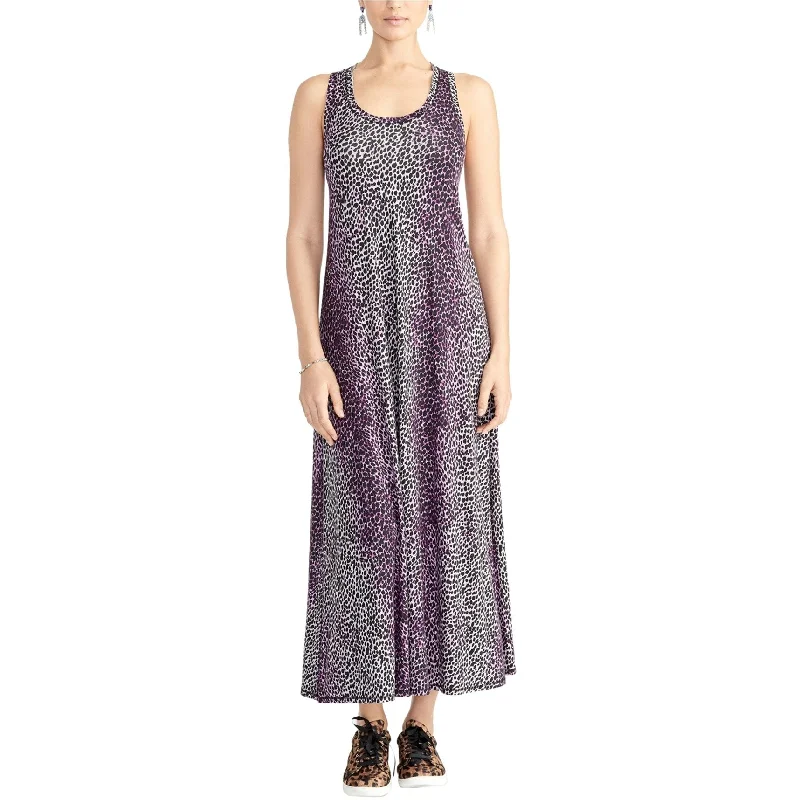 Rachel Roy Womens Animal Print Maxi Dress, Purple, Medium