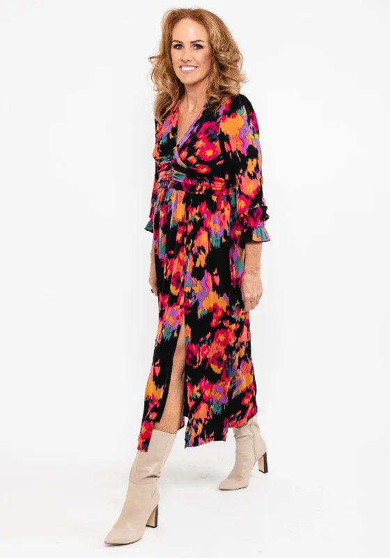 Seventy1 Vibrant Colour Print Maxi Dress, Black Multi