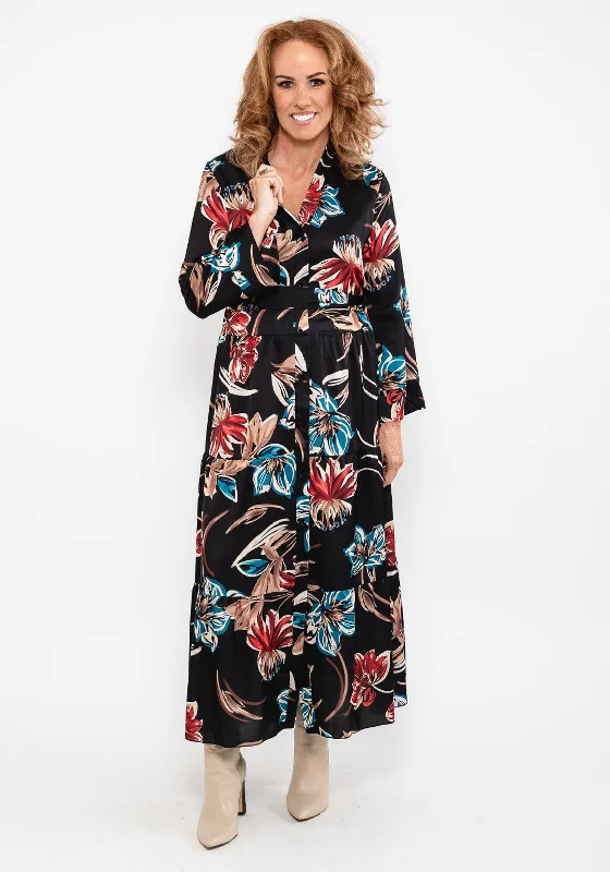 Seventy1 Kimono Style Maxi Dress, Black