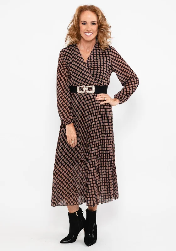 Seventy1 One Size Square Print Maxi Dress, Brown