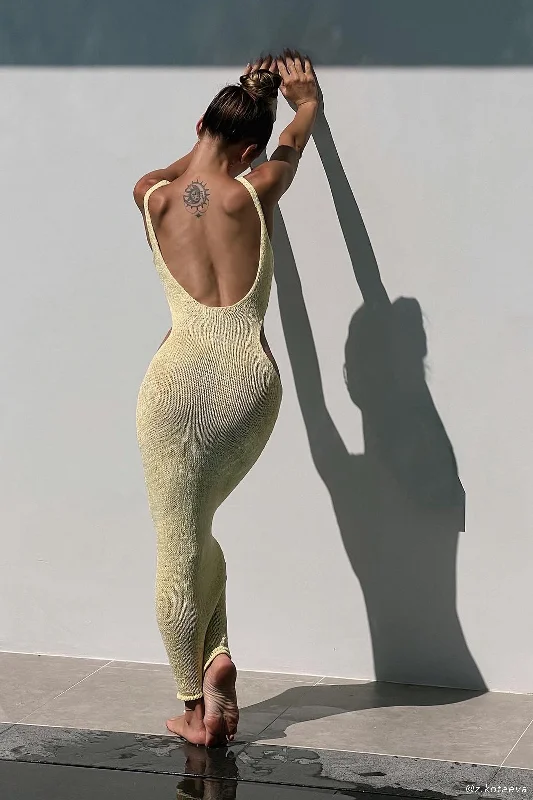 Crazy Price Cuts Shae Scoop Neck Knit Midi Dress - Lemon