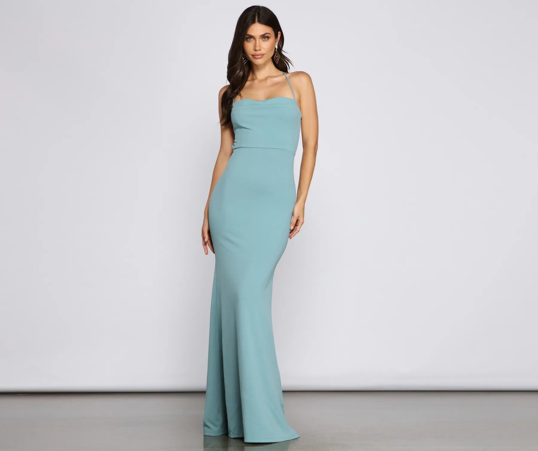Price Slash Alert Claudette Formal Lace-Up Mermaid Dress