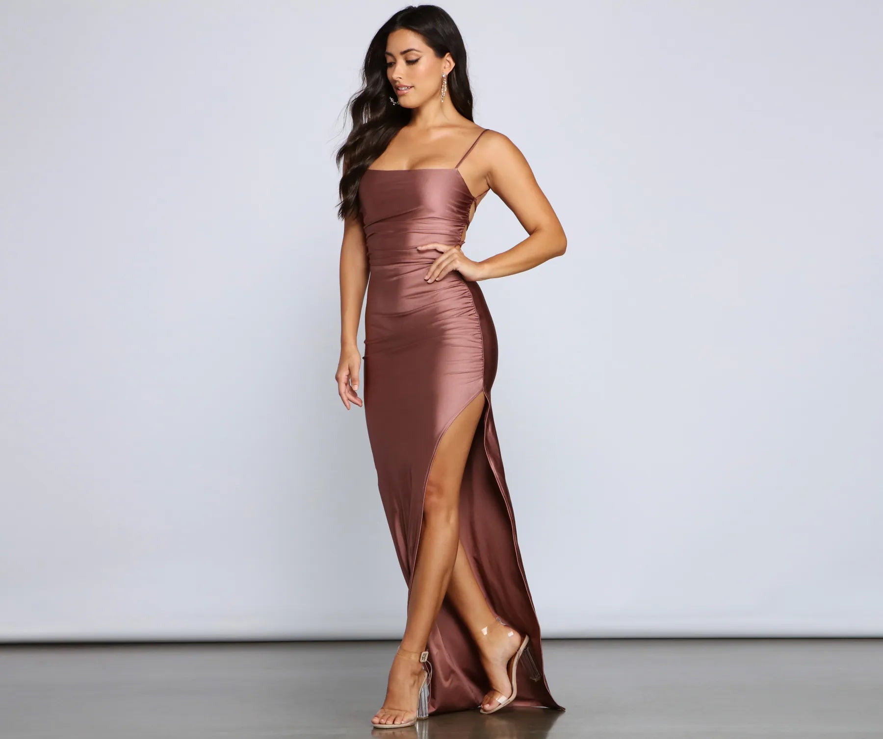 Unbeatable Flash Deals Ella Strappy Back High-Slit Dress