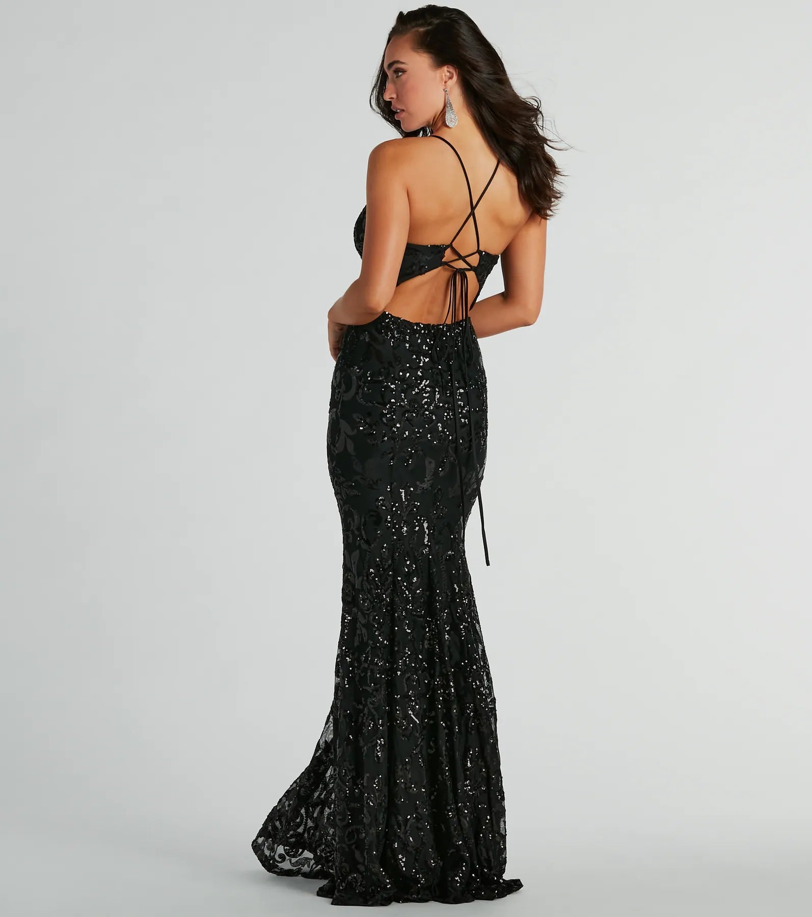 Emma Strappy Back Sequin Mermaid Dress