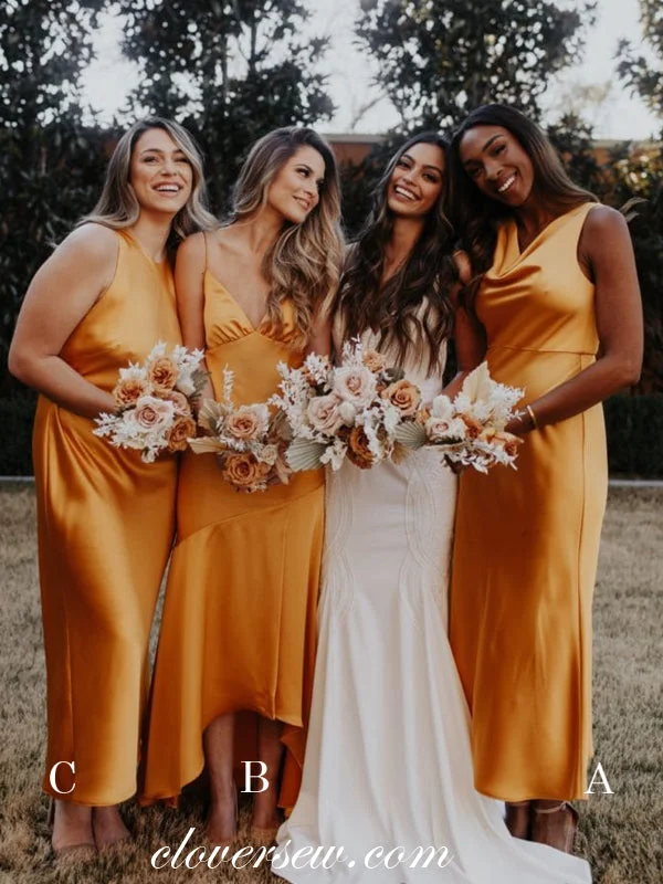 Weekend Discount Extravaganza Orange Elastic Satin Mismatched Fashion Bridesmaid Dresses, CB0151 Weekend Discount Extravaganza Orange Elastic Satin Mismatched Fashion Bridesmaid Dresses, CB0151