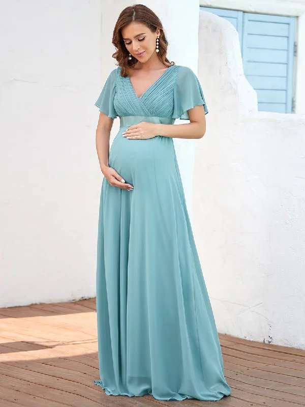 Seasonal Discounts Cute and Adorable Deep V-neck Wholesale Dress for Pregnant Women